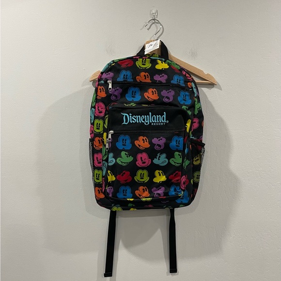 NWT Disneyland Park Exclusive Rainbow Silhouette Face Mickey Mouse Backpack - Picture 1 of 6